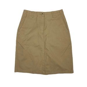 L.L.Bean 4 Tan Straight Skirt Pencil 26 X 21 Basic